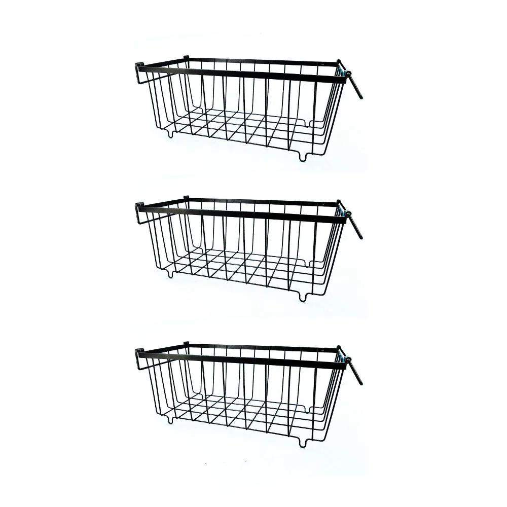 3pcs/set Foldable Handle Fridge Storage Basket Kitchen Racks Organizer  Frozen Food Storage
