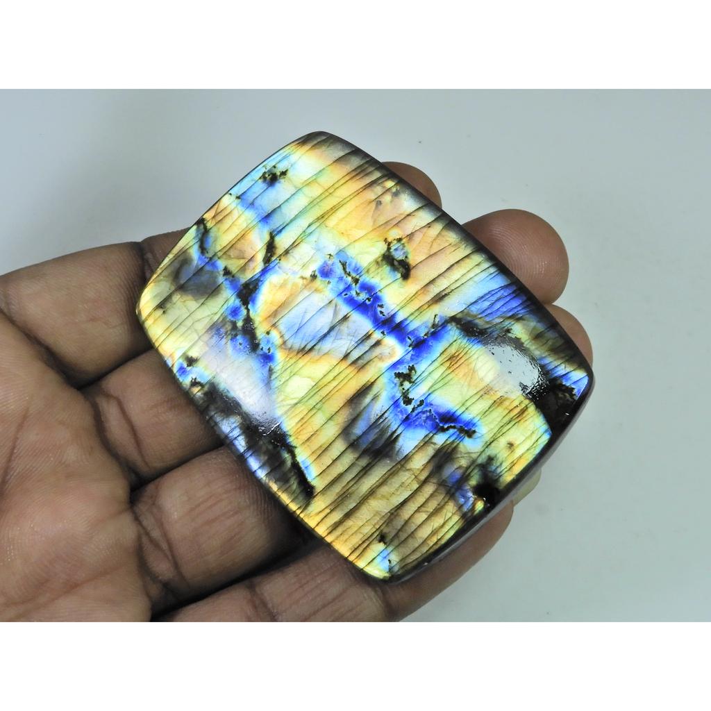 286Cts. Natural Purple Flash Labradorite Octagon Cabochon Gemstone 48X64X8MM B-307