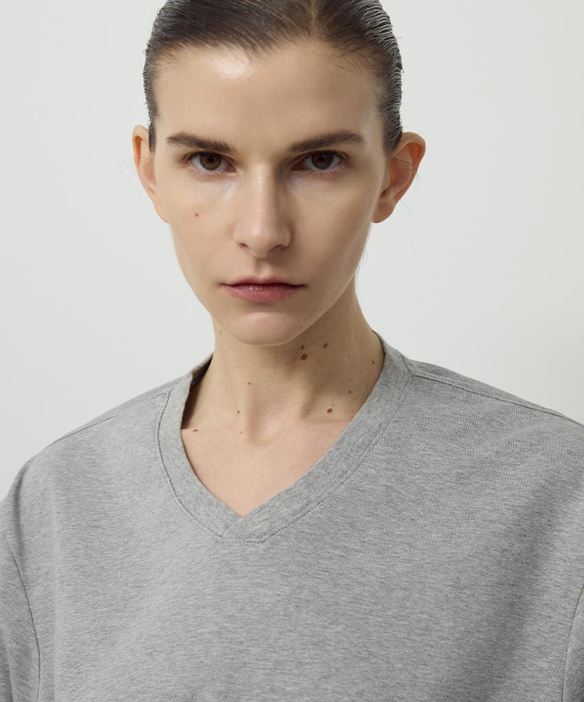 Leopeusaideuhwaiteulabel V-Rib Long Sleeve M.Grey