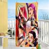 Colorful K-pop Demon Girl Beach Towel Super Soft & Absorbent Comfortable Lightweight Portable for Swimming,Beach,Camping, Travel, Beach Accessories,Gy