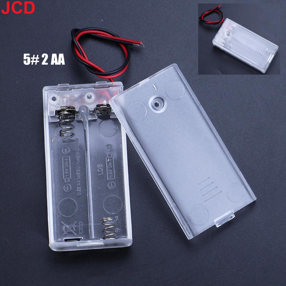 JCD 1piece Plastic Transparent 1/2/3/4AA And 2/3AAA Size Power Battery Storage Box Bracket With Lead Battery Socket No. 5 And 7