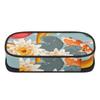 Pencil Case Zipper Closure Multi Compartment Durable 300D Polyester with Main Compartment Mesh Pocket and Pen Slots for Students