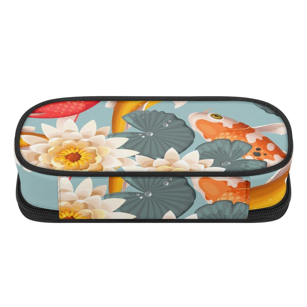 Pencil Case Zipper Closure Multi Compartment Durable 300D Polyester with Main Compartment Mesh Pocket and Pen Slots for Students