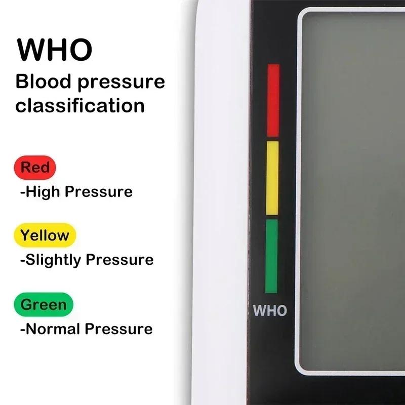 Portable Blood Pressure Monitor with LCD Screen Digital Wrist Blood Pressure Monitor Heart Rate Pulse Monitor Home Use Measurement