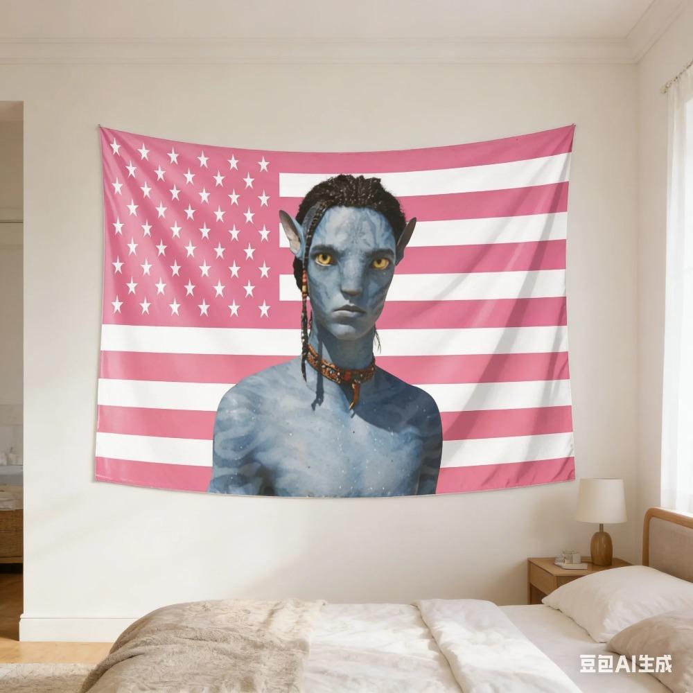 1 Stück Avatar Jake Sully Rosa Flagge Wandteppich Einseitiger 2D-Druck Polyester Wandbehang für Schlafzimmer Wohnzimmer Film Ästhetik