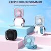 Outdoor Pocket Fan Usb Rechargeable With Vanity Mirror Desktop Square Mute Neck Fan Hanging Folding Handheld Portable Mini Fan