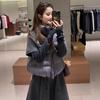 Winter stand-up collar knitted splicing short cotton clothes women's new high-end bread cotton vest jacket