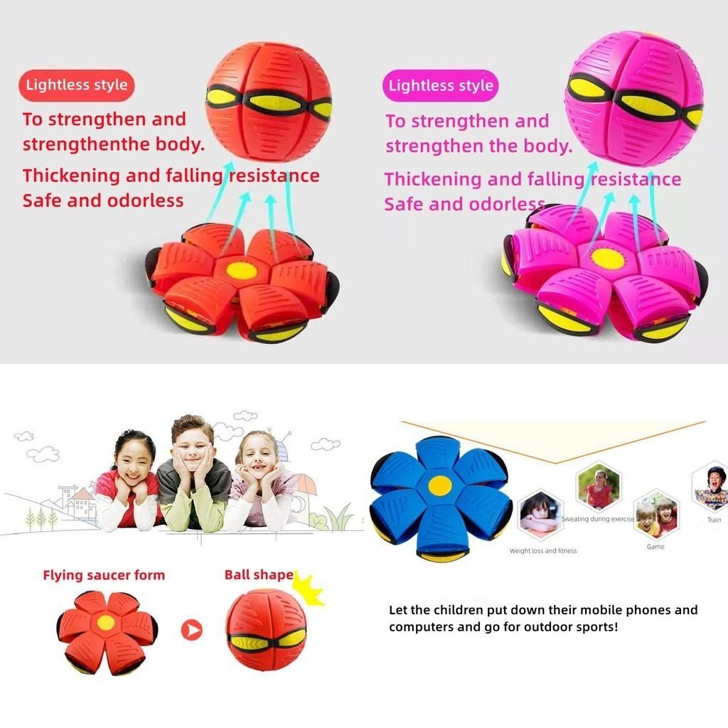 Family Fun Game Transforming Frisbee Ball Elastic Decompression 9.5" Disc/6.3" Ball