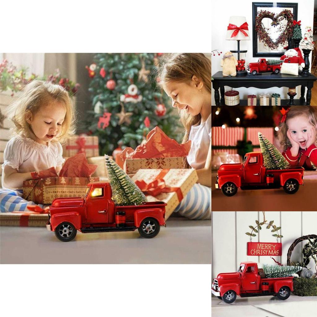 Charming Rustic Red Truck Christmas Decoration For Tree And Home Office Design