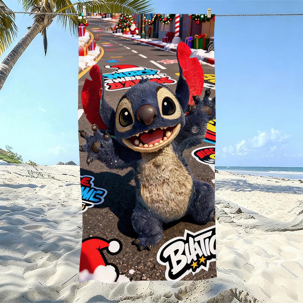 American Cartoon Figure Print Thick Microfiber Beach Towel Quick Dry Bath Blanket For Kids