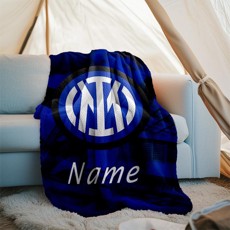 Personalized Custom Name Blanket - Inter Milan Print Design,Blanket for Sofa,Bed,Travel,Camping - Soft and Warm, Great Gift
