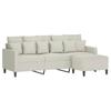 3-Sitzer-Sofa mit Hocker Creme 180 cm Samt