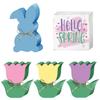 Wooden Tulips Tiered Tray Decor for Spring Easter Farmhouse Tray Decor