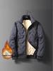 Men's Winter Cotton Wool Jacket with Velvet Lining - Windproof, Warm, and Casual Stand Collar Design