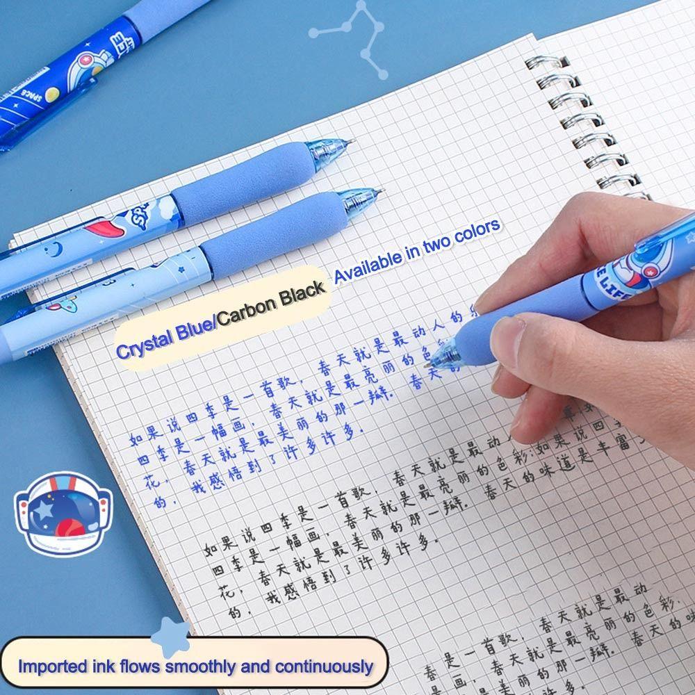 5Pcs Cartoon Astronaut Soft Grip Erasable Pen Press Neutral Pen Cute Question Pen  Student