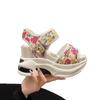 New sandals muffin Velcro large size platform sandals colored super high heel women's shoes