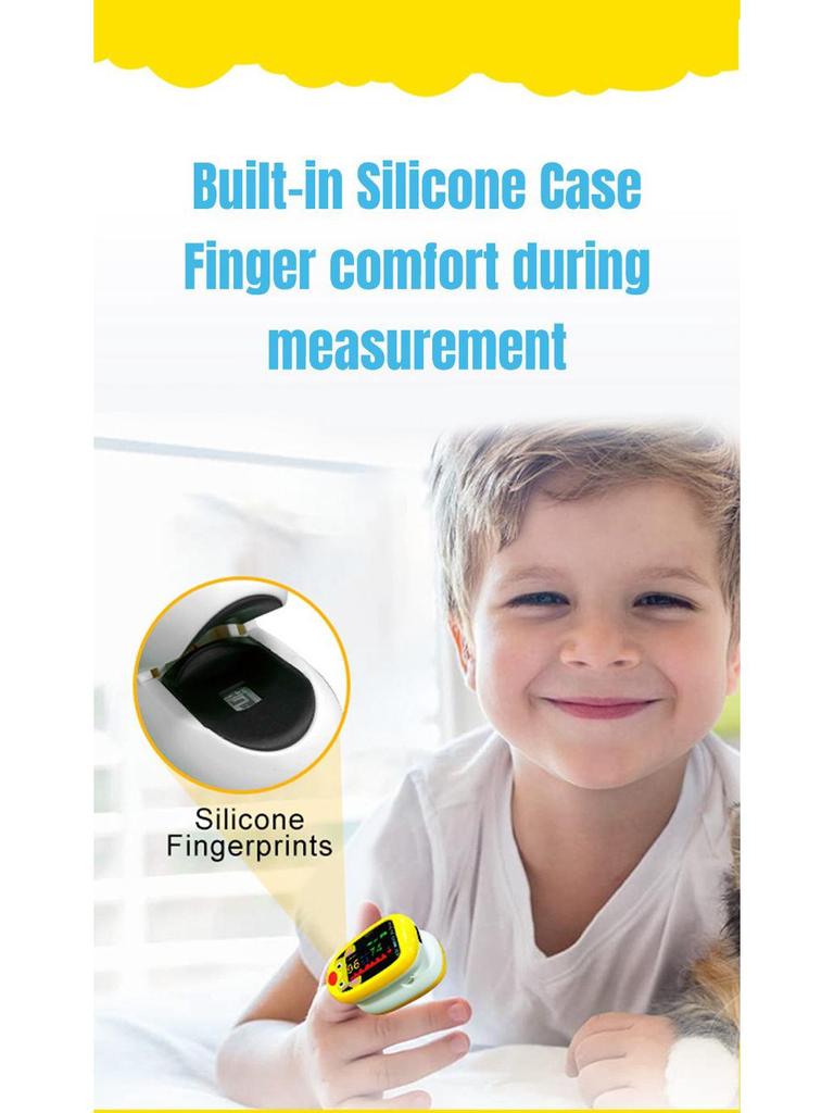 Rechargeable Children's OLED Pulse Oximeter Clip: Measures Blood Oxygen & Heart Rate