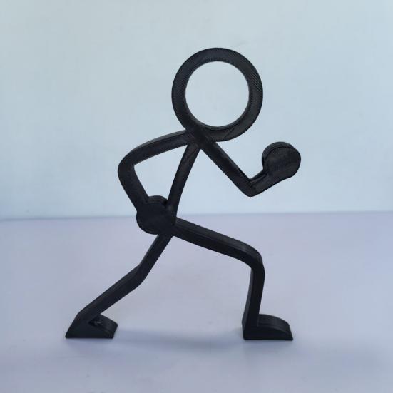 3D-gedruckter Stifthalter mit Linienfigur, Schreibtisch-Bleistiftständer, Krieger-Linienkunstfigur für Heim- und Büro-Schreibtischdeko, Studenten, Spieleliebhaber