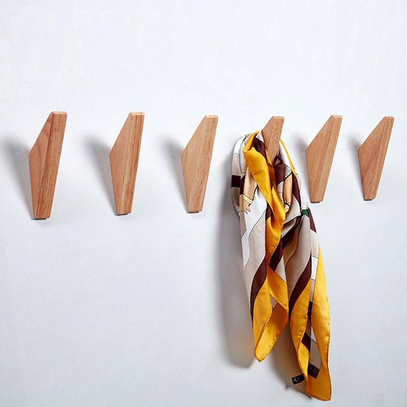 1/2/4 PCS Wooden Triangle Angle Hook Wall Mounted Coat Hooks Multi-Use for Hats&Bags Home Storage Accessory