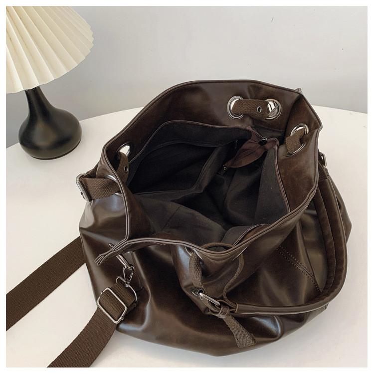 Ielgy Autumn Winter Portable Pleated Bag Casual Crossbody Tote Bag