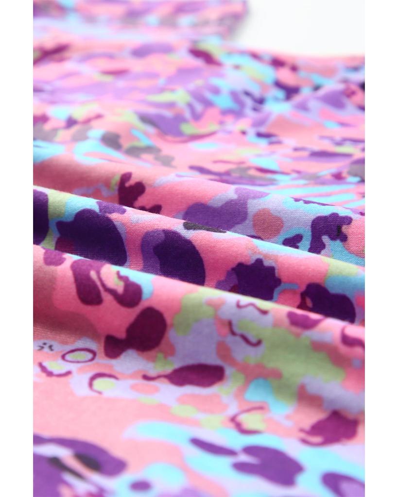 Azura Exchange Lavender Floral Print Cold Shoulder Blouse