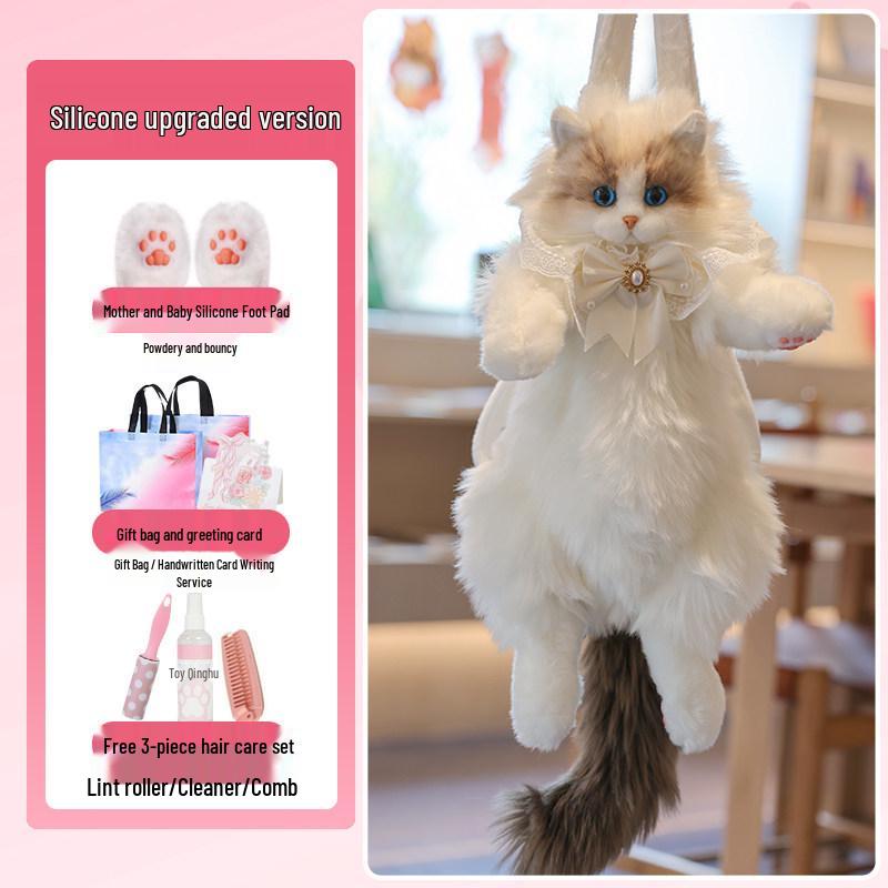 Plush Cat Backpack - Bionic Kitten Doll Toy Gift for Girls' Birthdays