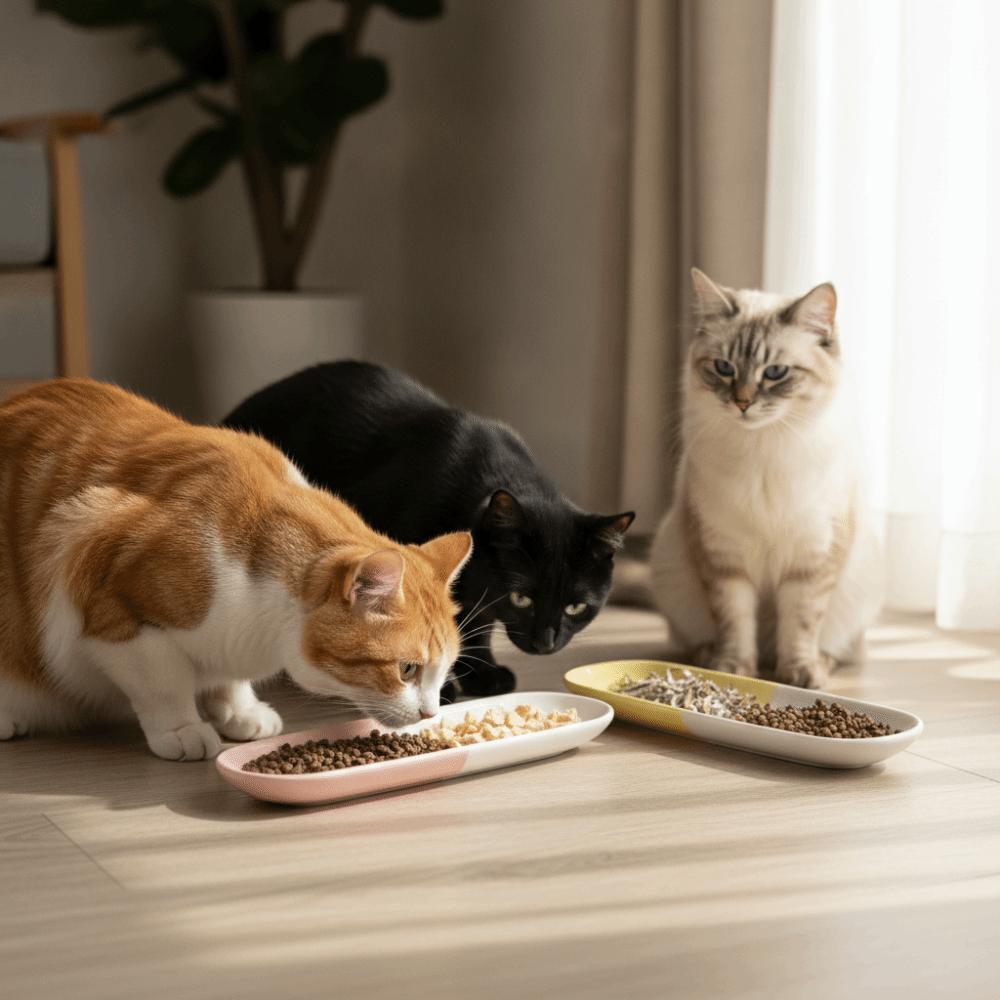Long Multi-Cat Shared Eating Bowl Ceramic Dog Food Water Container  for Kitten/Puppy/Bunny