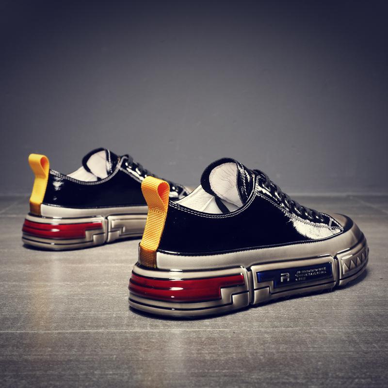 Men's Spring Trendy Casual Leather Skate Shoes - Breathable, Stylish, Internet-Favorite Sports Footwear