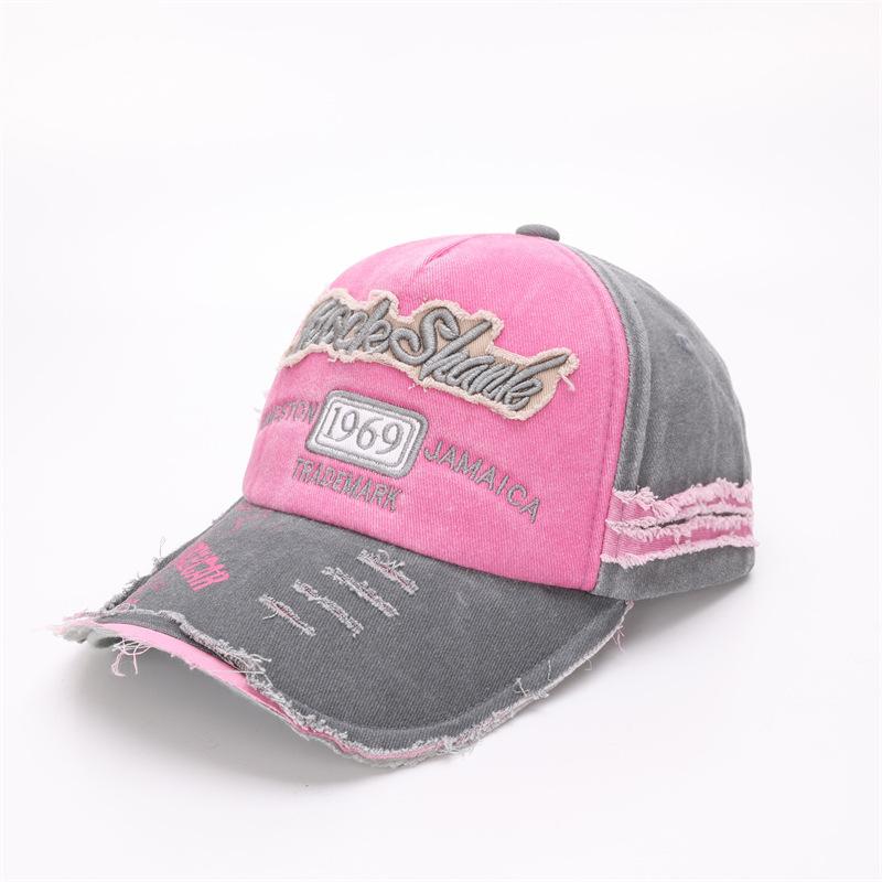 Retro Distressed Baseball Cap Washed 1969 Colored Fringed Baseball Cap Made of Old, Versatile, and Niche Hats