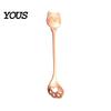 Cute Cat Paw Spoon Coffee Spoon, Stainless Steel Claw Teaspoon, Embossed Design Multi-Color Electroplated Stirring for Ice Cream Yogurt