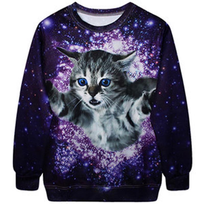New Womenmen Cute Cat Funny Animals 3d Print Casual Sweatshirt Hoodie Pullover