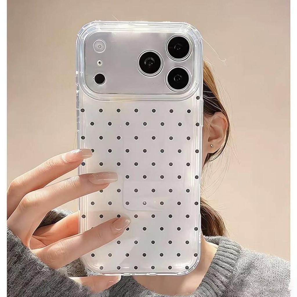 Dual-Layer Premium Polka Dot Shockproof Phone Case for iPhone 14/13, Compatible with Apple 17/16/15 PROMAX