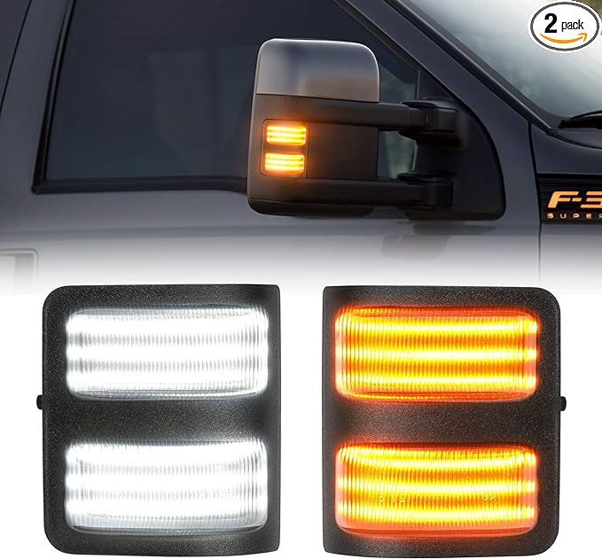 For Ford F250 F350 F450 F550 08-16 Sequential Blinker Signal Lamp 4 Kind Amber Dynamic Switchback Mirror DRL Turn Signals Lights