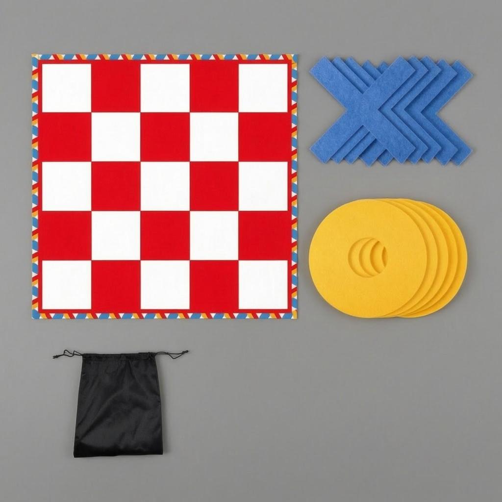 Portable Giant Noughts and CrossesToe | Jumbo, Tic Tac Toe Mat, Reusable, for