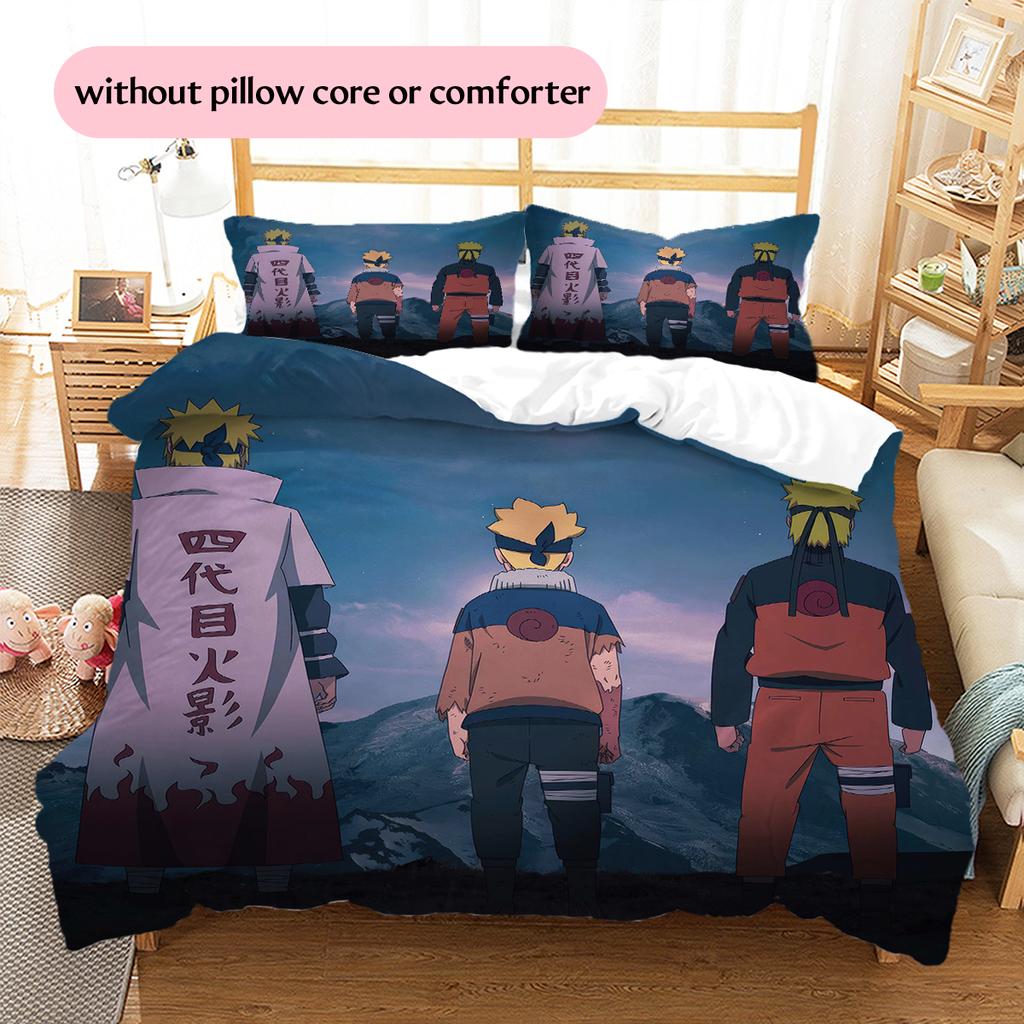 Naruto Anime Pillowcase & Duvet Cover, Ninja Themed Home Bedding for Bedroom Decor, Perfect Gift for Anime Lovers