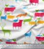 Soimoi Japan Crepe Satin Fabric Birds & Animals Hand Drawn Print Fabric by Metre 42 Inch
