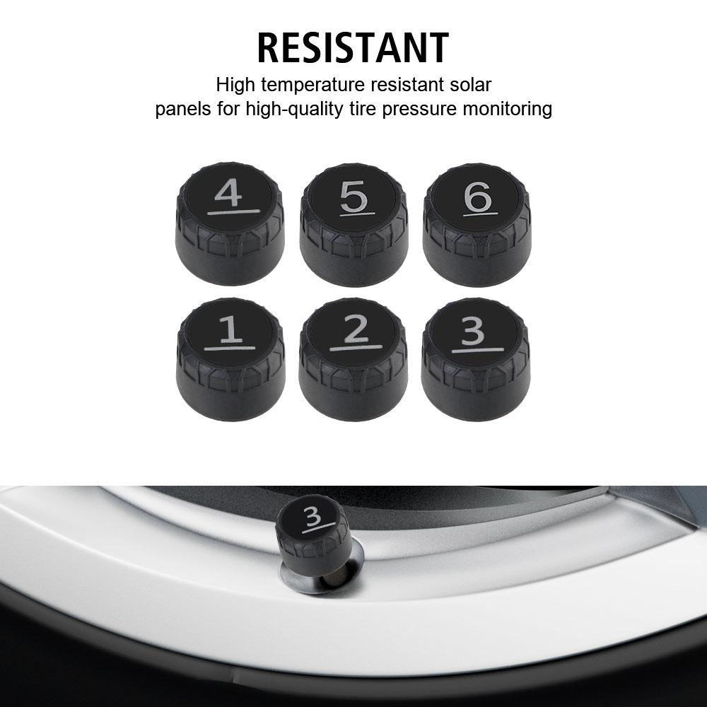 Intelligent Tyre Pressure Alarm Temperature Warning Fuel Save Truck Car Tyre Pressure Monitor Tire Pressure Monitoring System H13 6 External Sensors