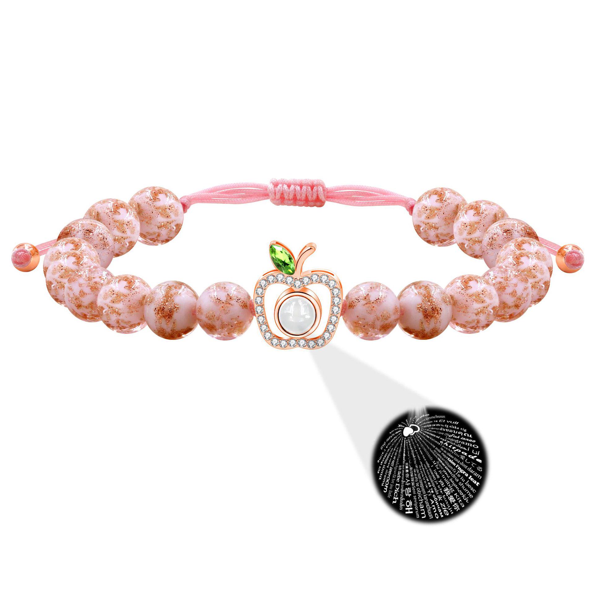 

Многоцветный браслет из бусин лэмпворк 8 мм с подвеской-яблоком из сплава, рождественский подарок розовый