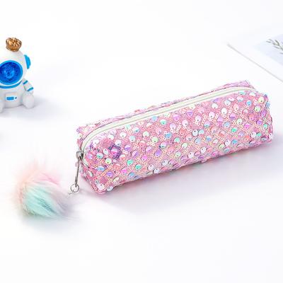 1Pc Beautiful Shiny Sequin Pencil Case for Office Stationery Storage Bag Desk Organizer Pen Pouch Cute School Supplies Portable
