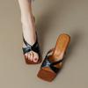 Fashion Fashion Slippers Women Summer Shoes 2024 New Trends Sexy Mules High Heels Sandals Ladies Brown Party Shoes Large size 45