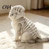 Carino Vestito da Gatto Costume Scheletro di Dinosauro, Completo con Cappuccio Peluche, Spettrale Abbigliamento per Animali Domestici per Social Media Halloween per Gattini Dolcetto o Scherzetto, Divertente Foto