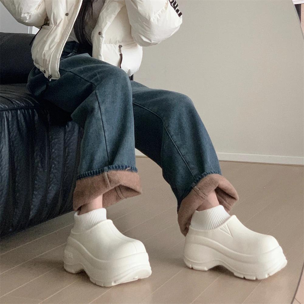 Fashion Snow Boots Winter New Women's Warm Padded Cotton Shoes Indoor Thickened Bottom Waterproof Cotton Boots Soft Bottom Ankle Boots