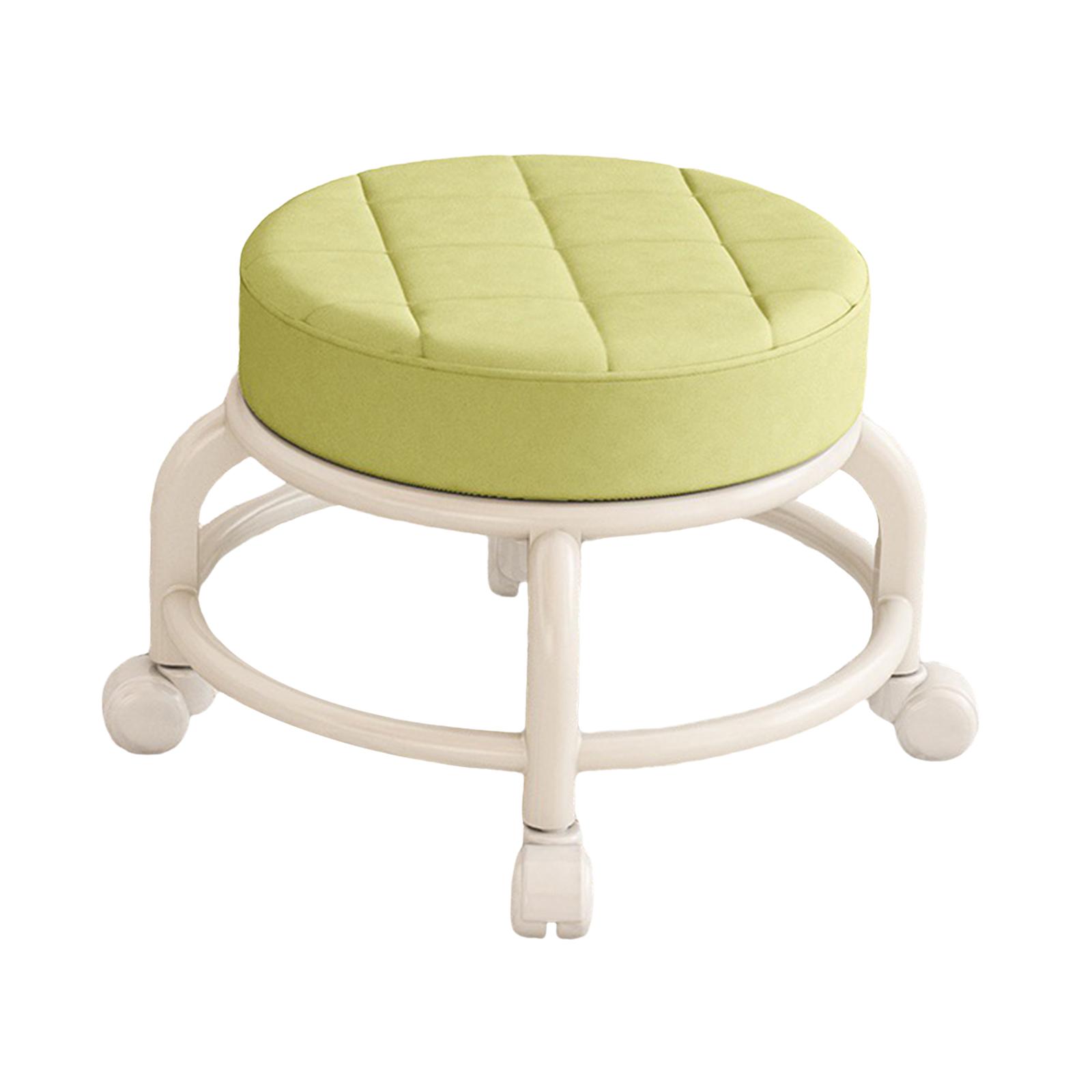 Низкий круглый табурет на роликах сиденье из искусственной кожи мягкая подставка для ног вращающийся на 360 градусов табурет на роликах вращающееся кресло для гаражных салонов 2398₽