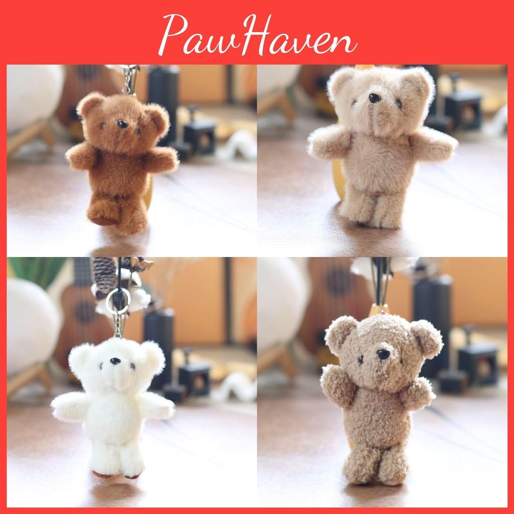 Teddy Bear Plush Keychain Pp Cotton Filled Bag Decor  Kids Gift Animal Stuffed