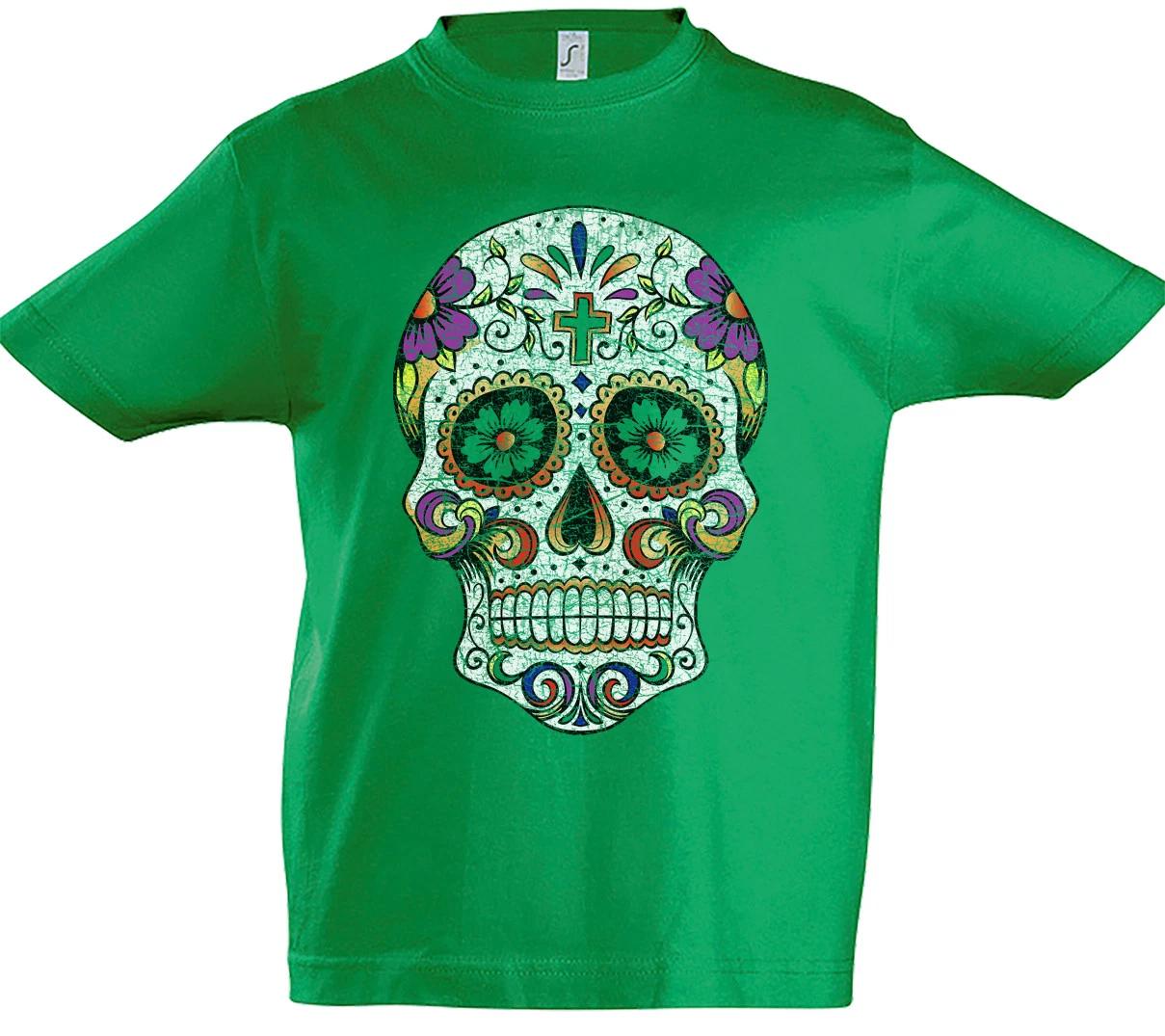 Mexican Skull III Boys T-Shirt Mexico Mexican Latin Latino Dios Skull- 130