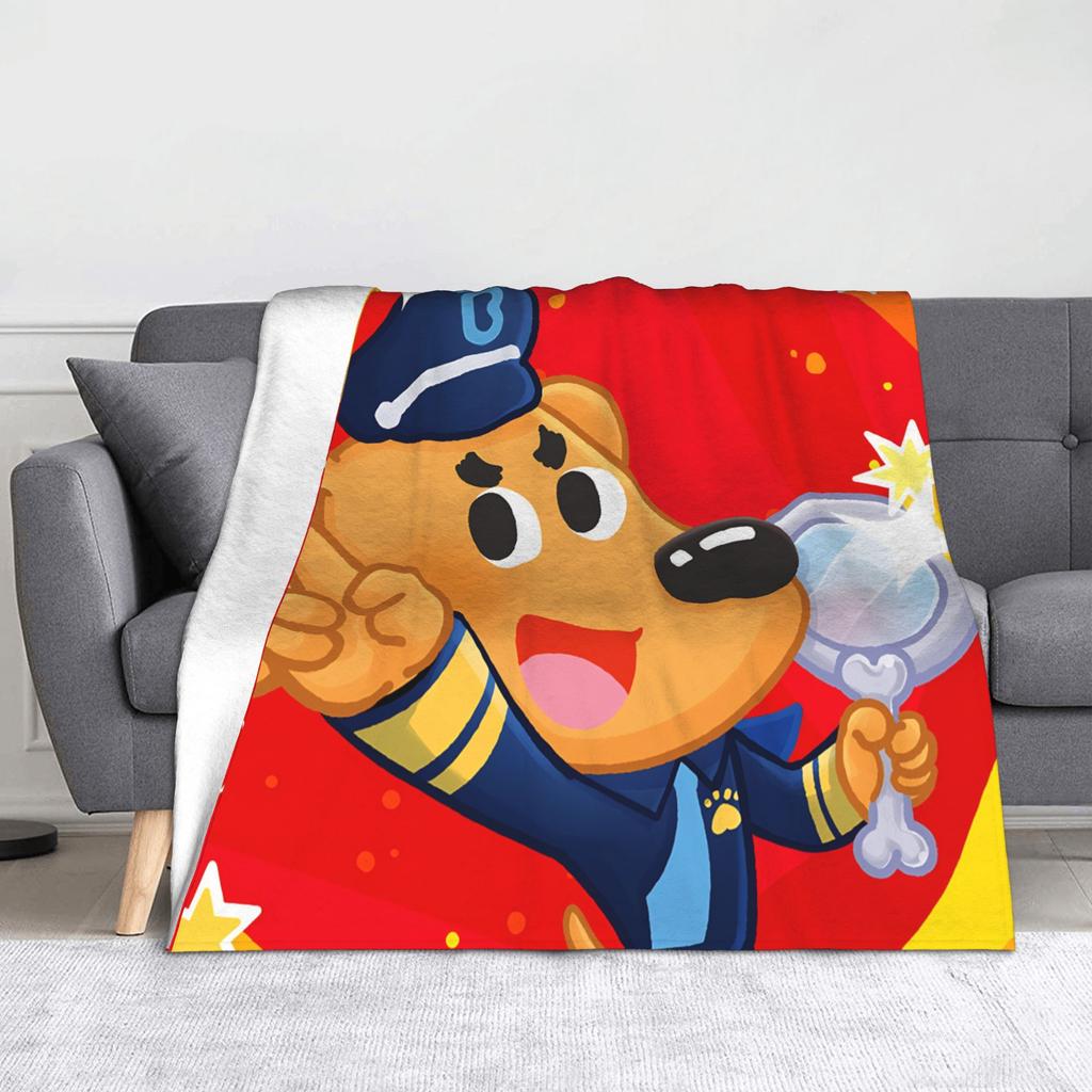Coperta Sheriffo Cane Labrador Pile Cartone Animato Calda Plaid per Biancheria da Letto Divano Tappeto da Letto