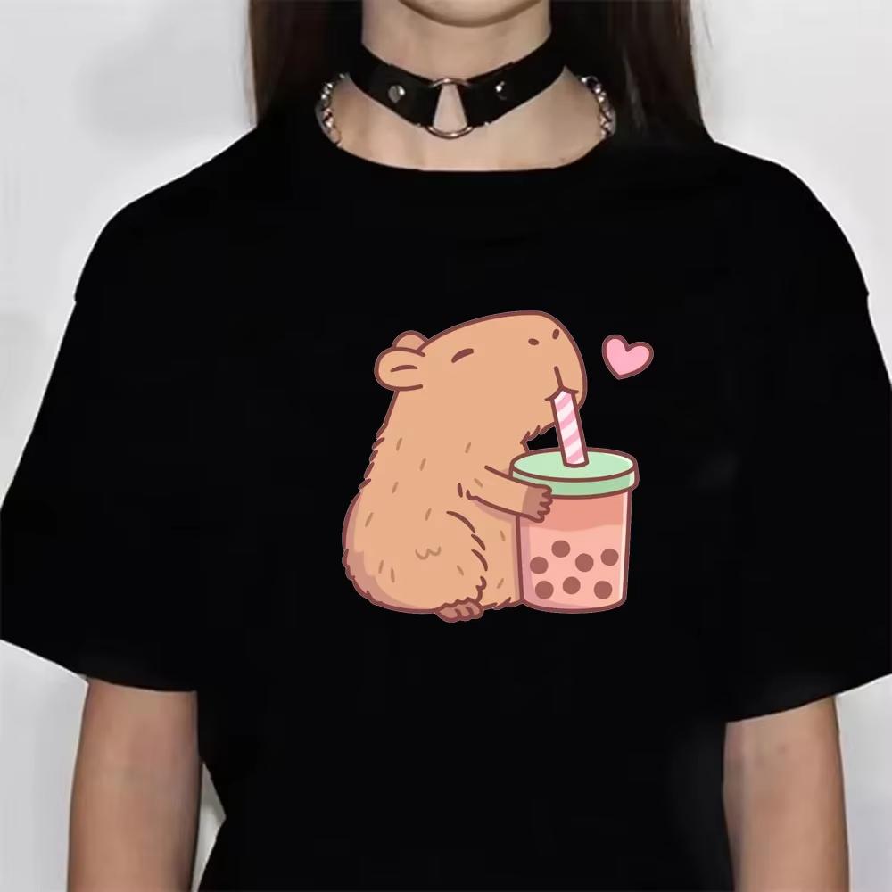 Unisex Harajuku Graphic Tshirt Japanese Unisexga Capybara Print Casual Designer Short Sleeve Top