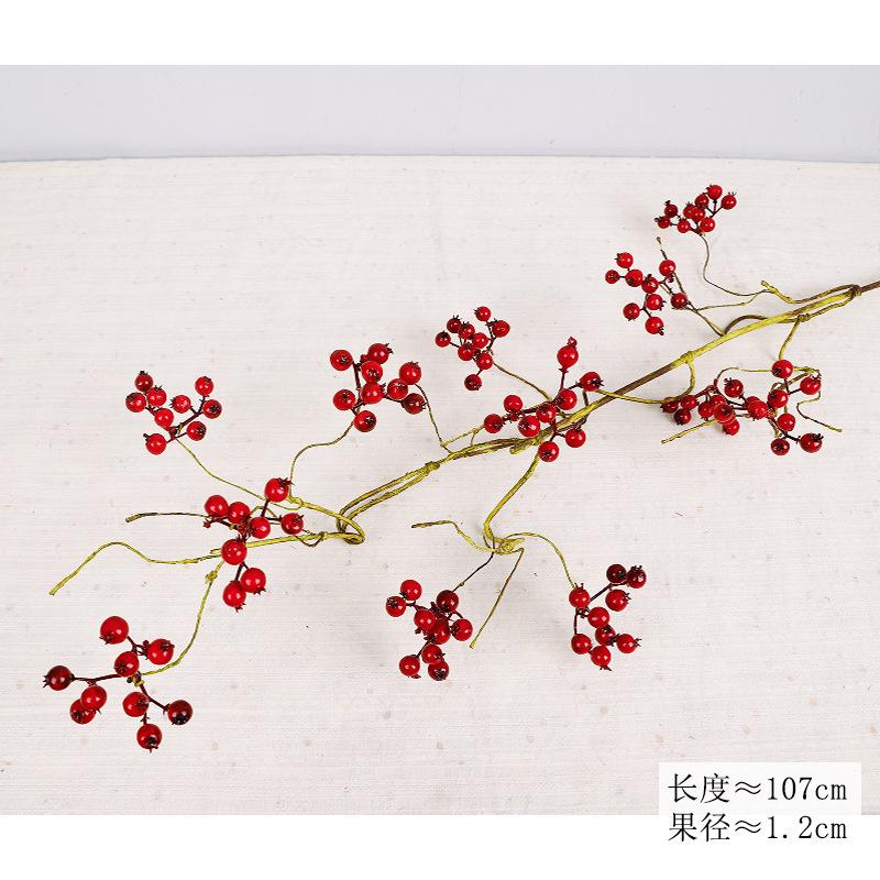 Simulation fruit 11 fork big branch fortune fruit, simulation berry rattan decorative fruit Chinese flower