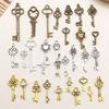 3-Color DIY Alloy Retro Key Jewelry Pendants