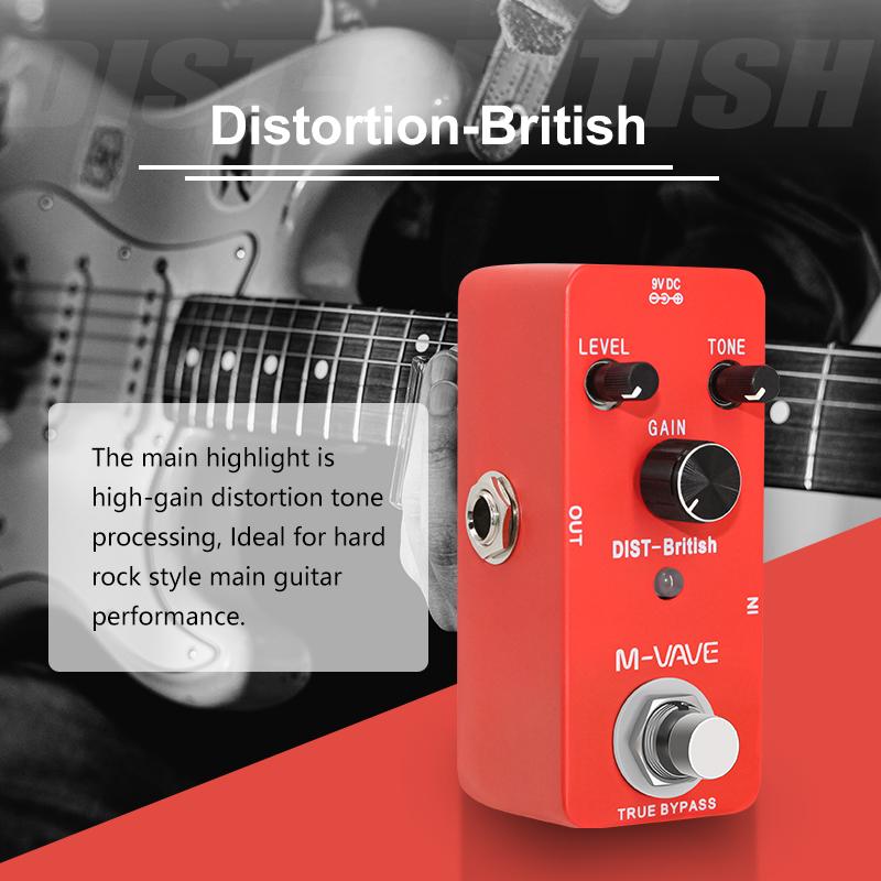 M-VAVE Classic British Distortion Guitar Pedal Based On Classic JCM Amp Distortion Effect True Bypass Guitar Parts & Accessories